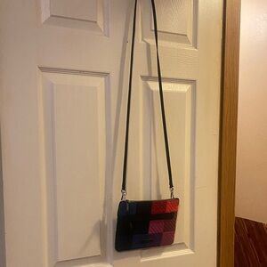 Vera Bradley Black, Red, Purple & Navy Colorblock Crossbody